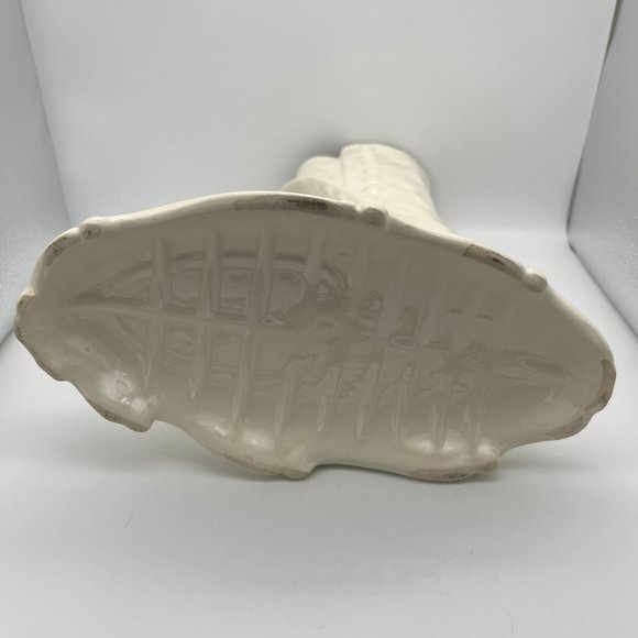 Vintage Victorian Boot Ceramic Vase - Ivory - Picture 9 of 9